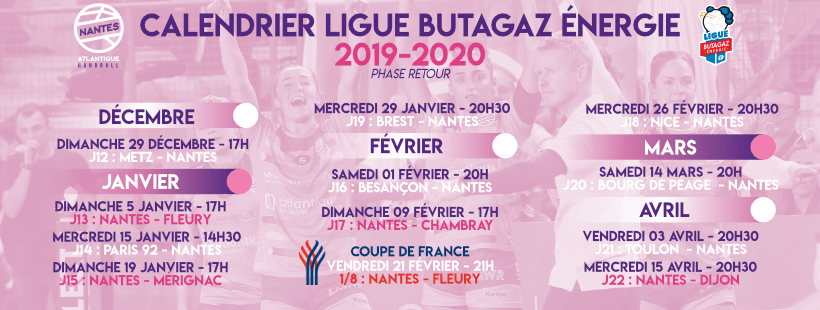 Les dates de la phase retour de la Ligue Butagaz Energie sont sorties !